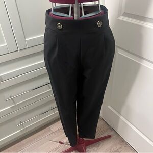 DYNAMITE Pants Black Women's Dress Pants Button Front Hidden Side Zipper Size 8